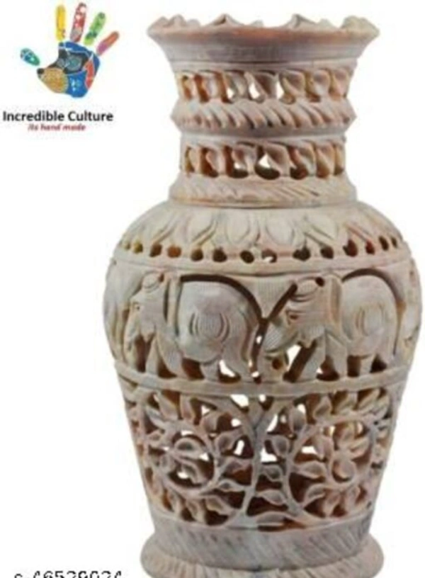 White Stoneware Vase (8 inch, White) - Free Size, , Stoneware, Pack of1